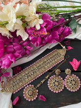 Pink Bead Kundan Choker Set -G2742